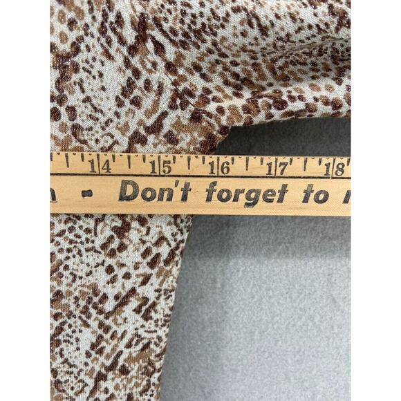 DIANE VON FURSTENBERG Sweater Womens Sz‎ S Brown Cream Animal Metallic Pullover - Picture 3 of 7